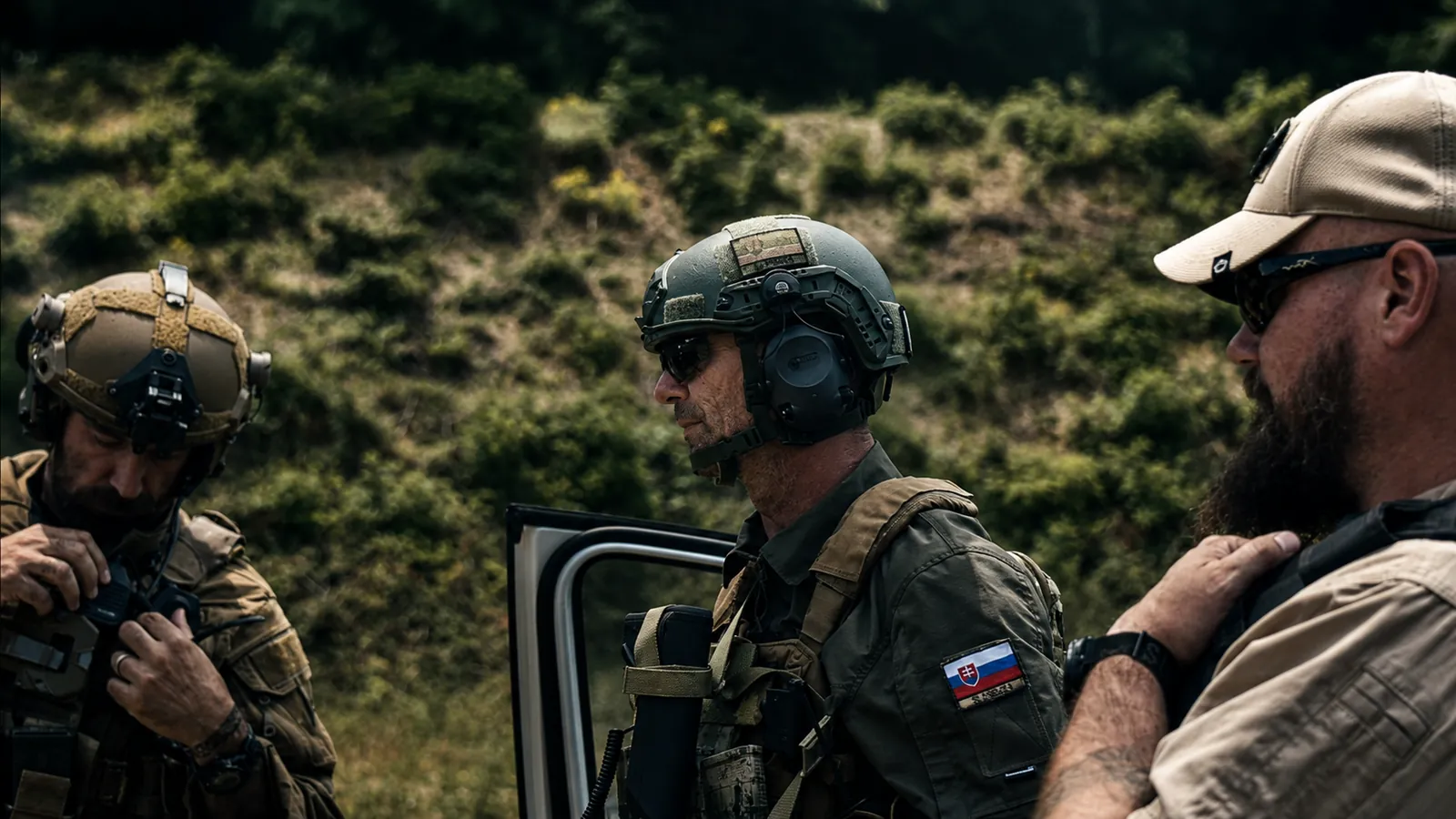 Team members preparing for a vehicle drill